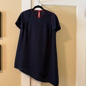 Lafayette 148 New York, Women's short sleeve navy blouse, size small